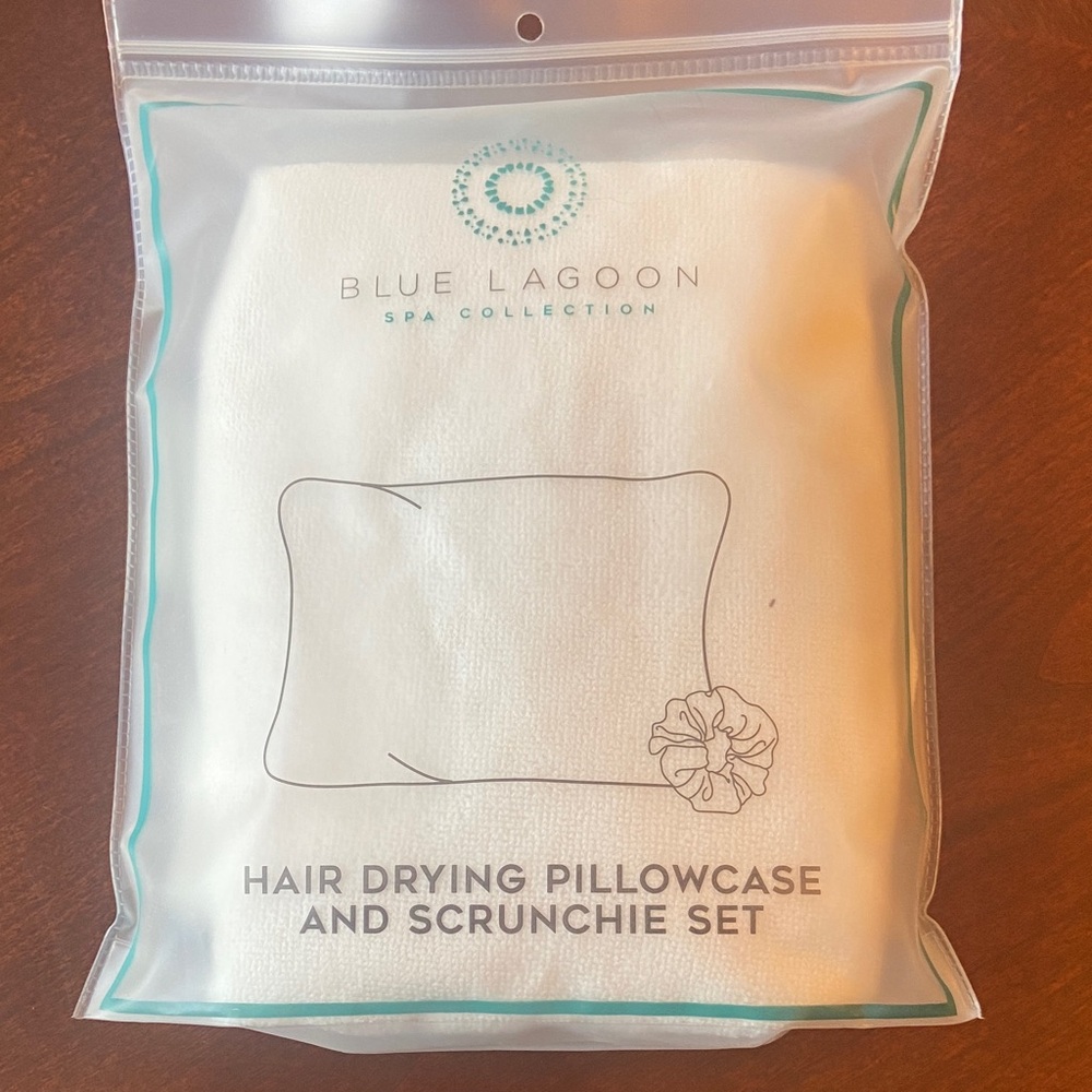 White Hair Drying Pillowcase and Scrunchie Set